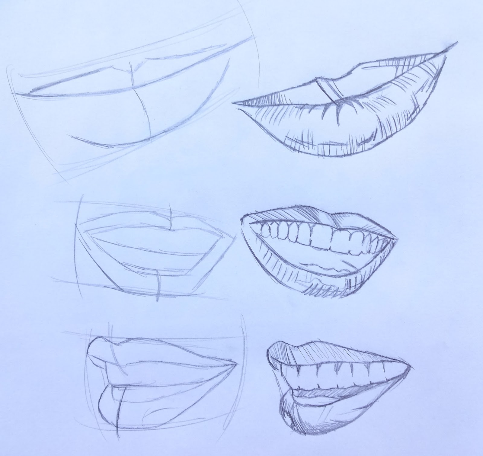 como desenhar boca de anime feminino