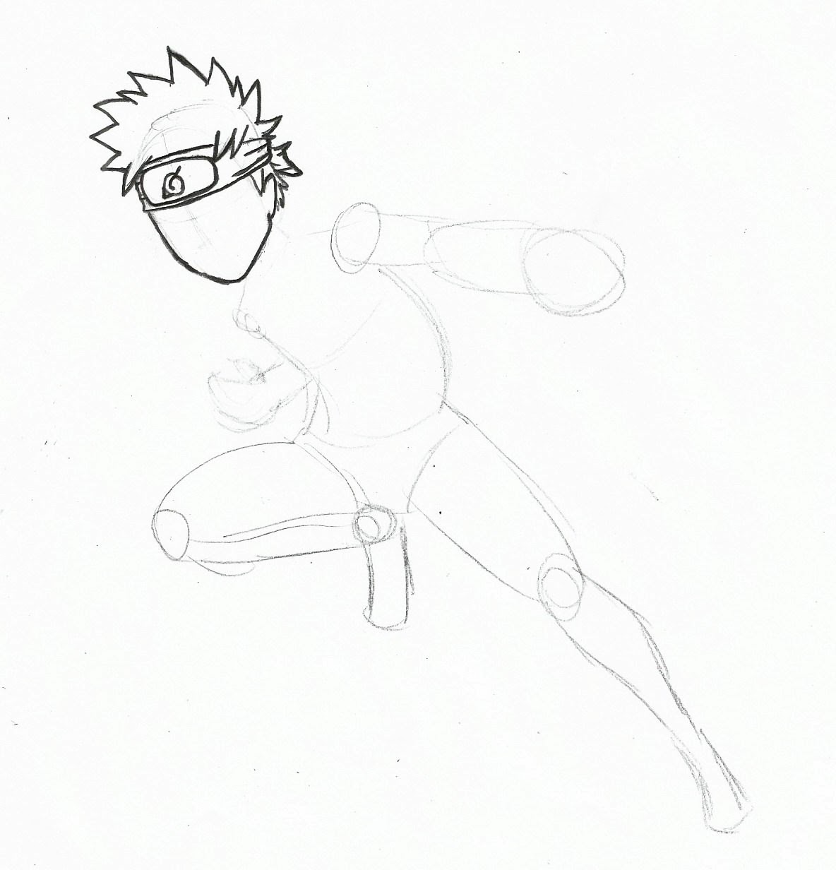 Como desenhar o Naruto chibi passo a passo (corpo inteiro) 